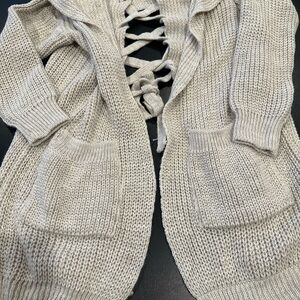 Women's Lace-Up Back Cardigan